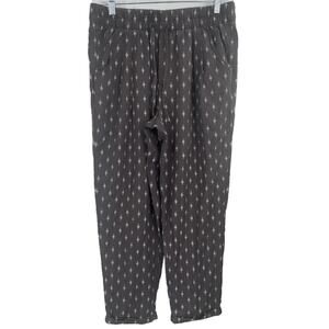 Garnet Hill Pants Womens 8 Gray Cuffed Elastic Waist‎ Pockets Loungewear